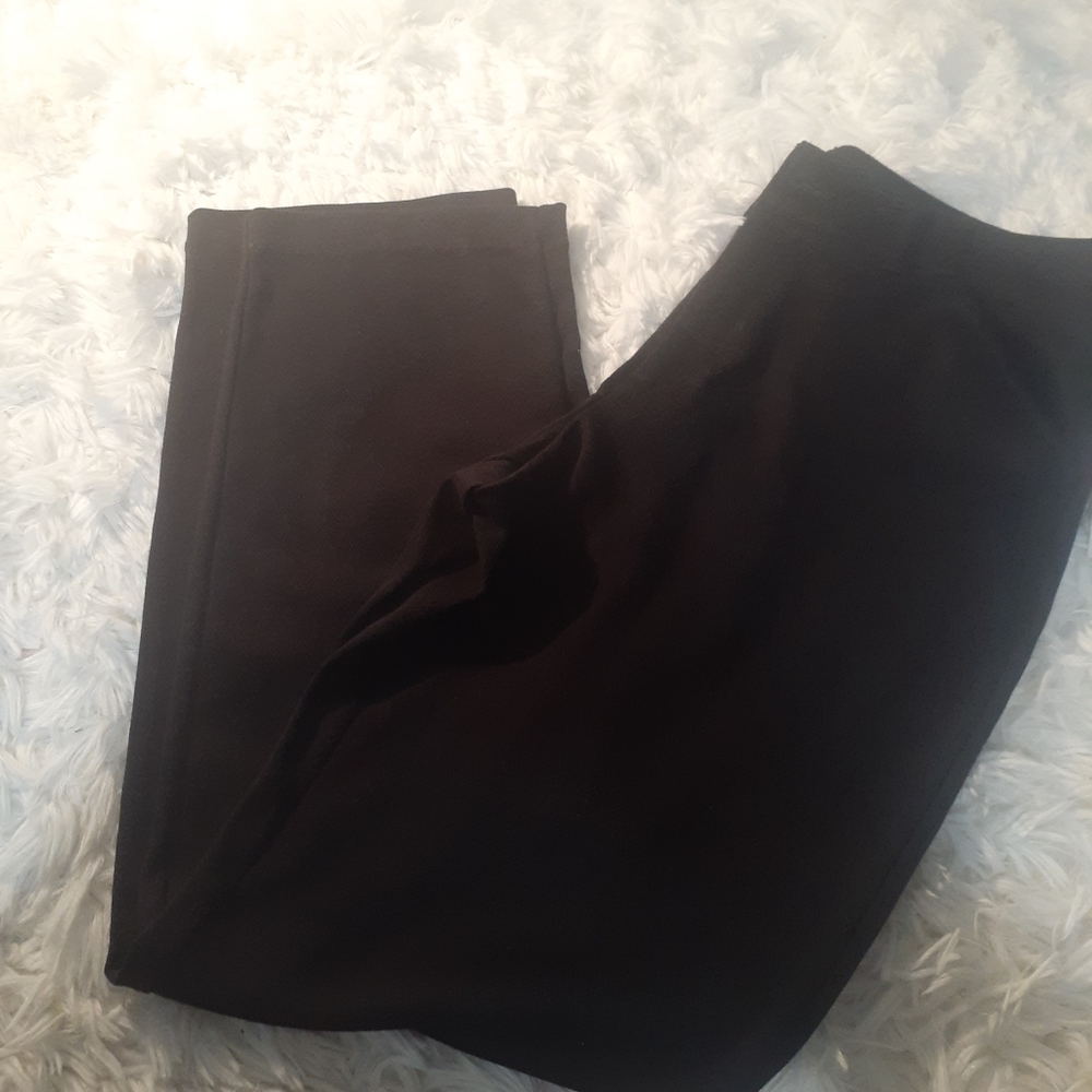 Womens Strechy Knit  Pants Straight Cut Pockets Black Size 14 Dress pants